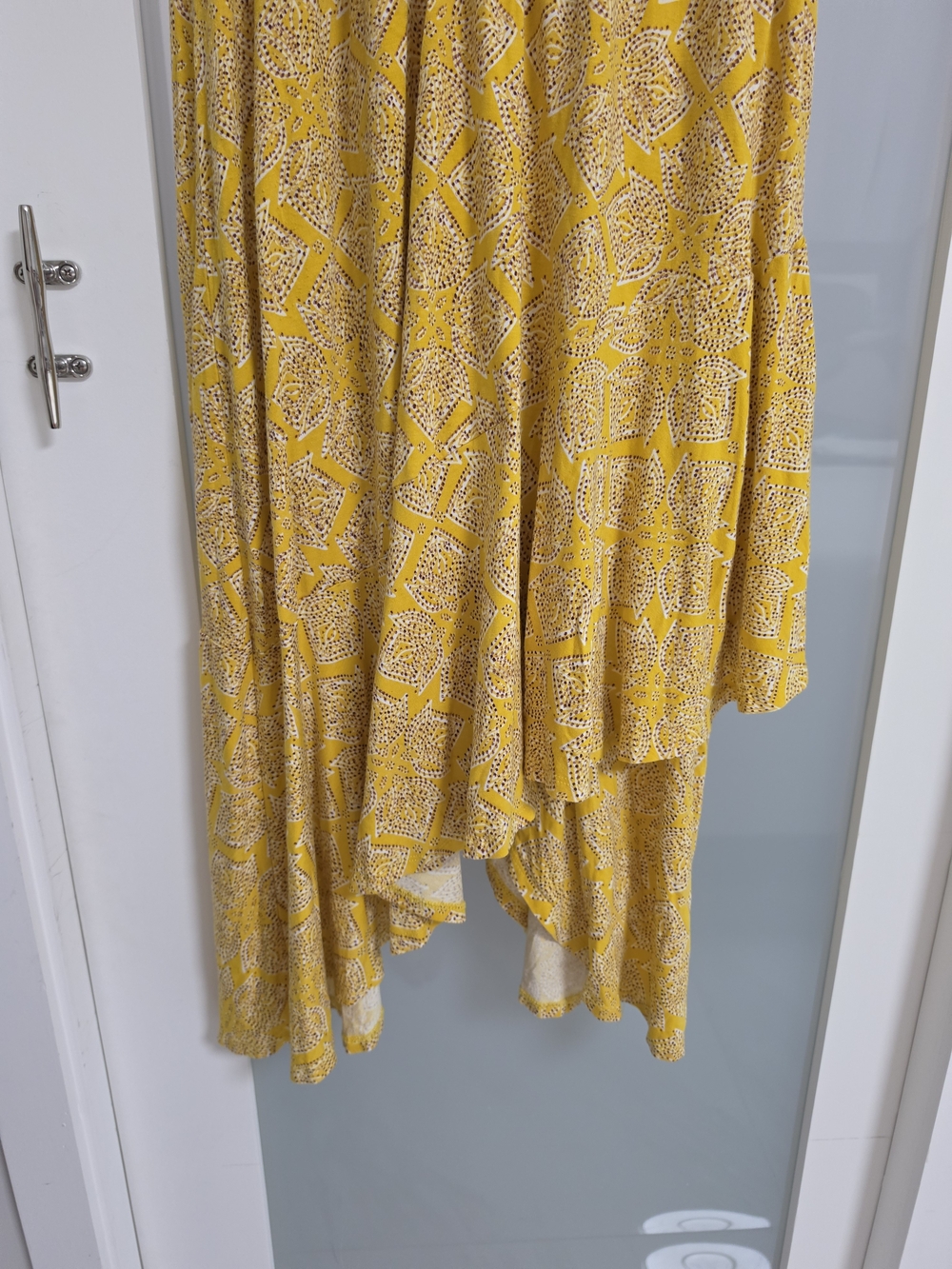 Anthropologie Yellow Printed Asymmetrical Maxi Dress - Picture 7 of 14